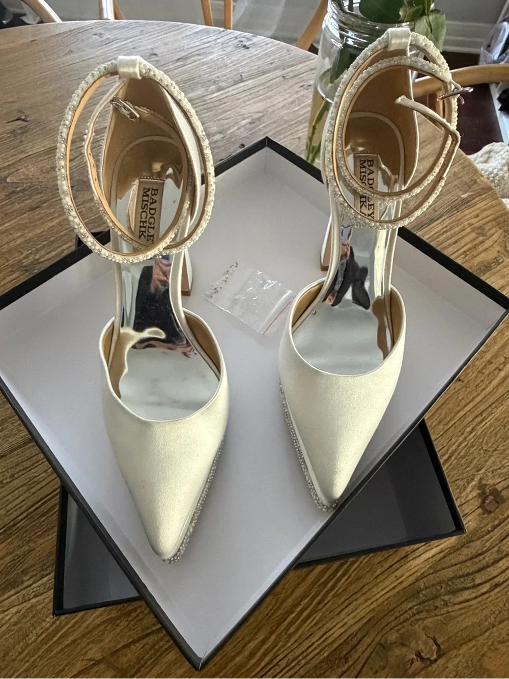 Badgley Mischka White Platform Heels
